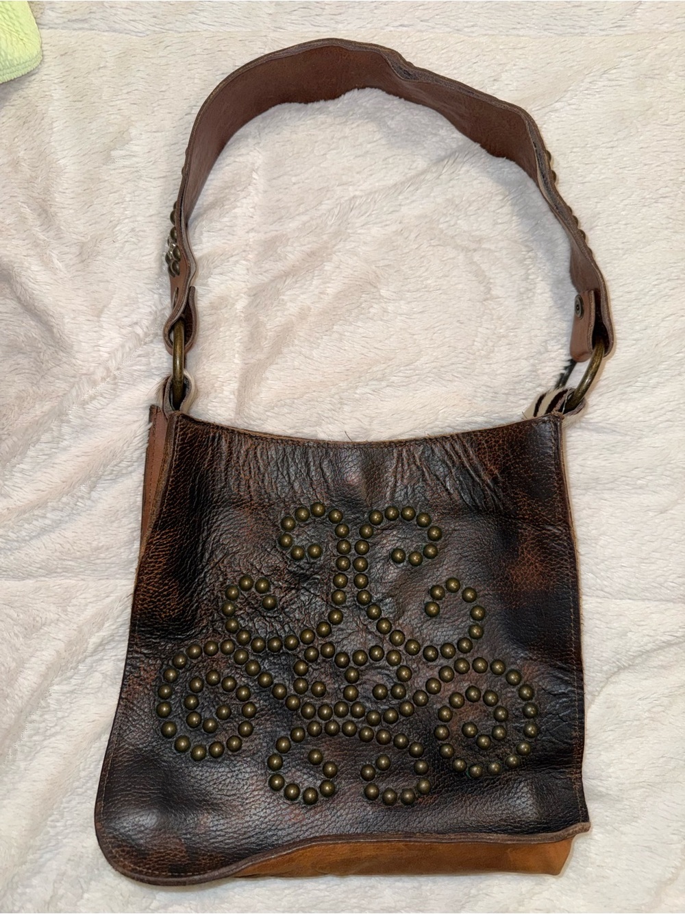 Two Bar West Leather Shoulder Bag